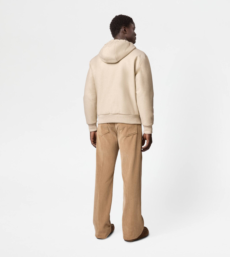 HOODED BOMBER JACKET IN WOOL - BEIGE 3