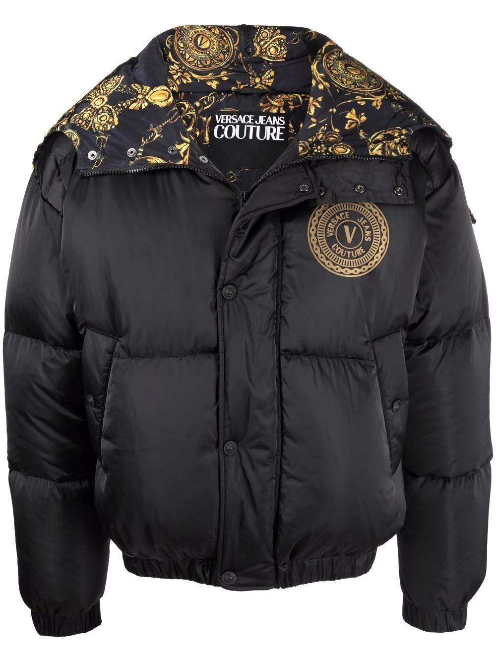 logo-print padded jacket - 1