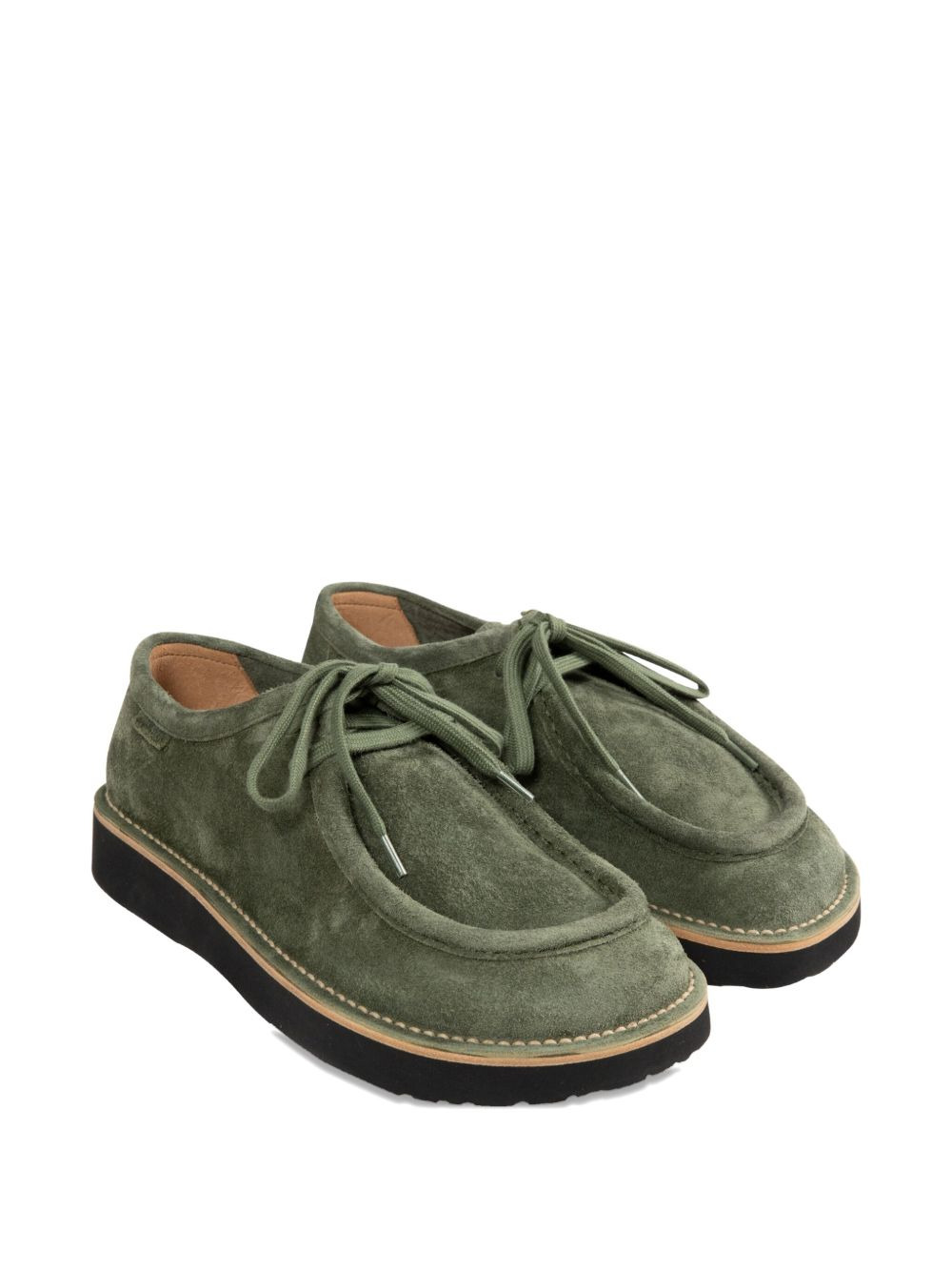 lace-up suede derby shoes - 2