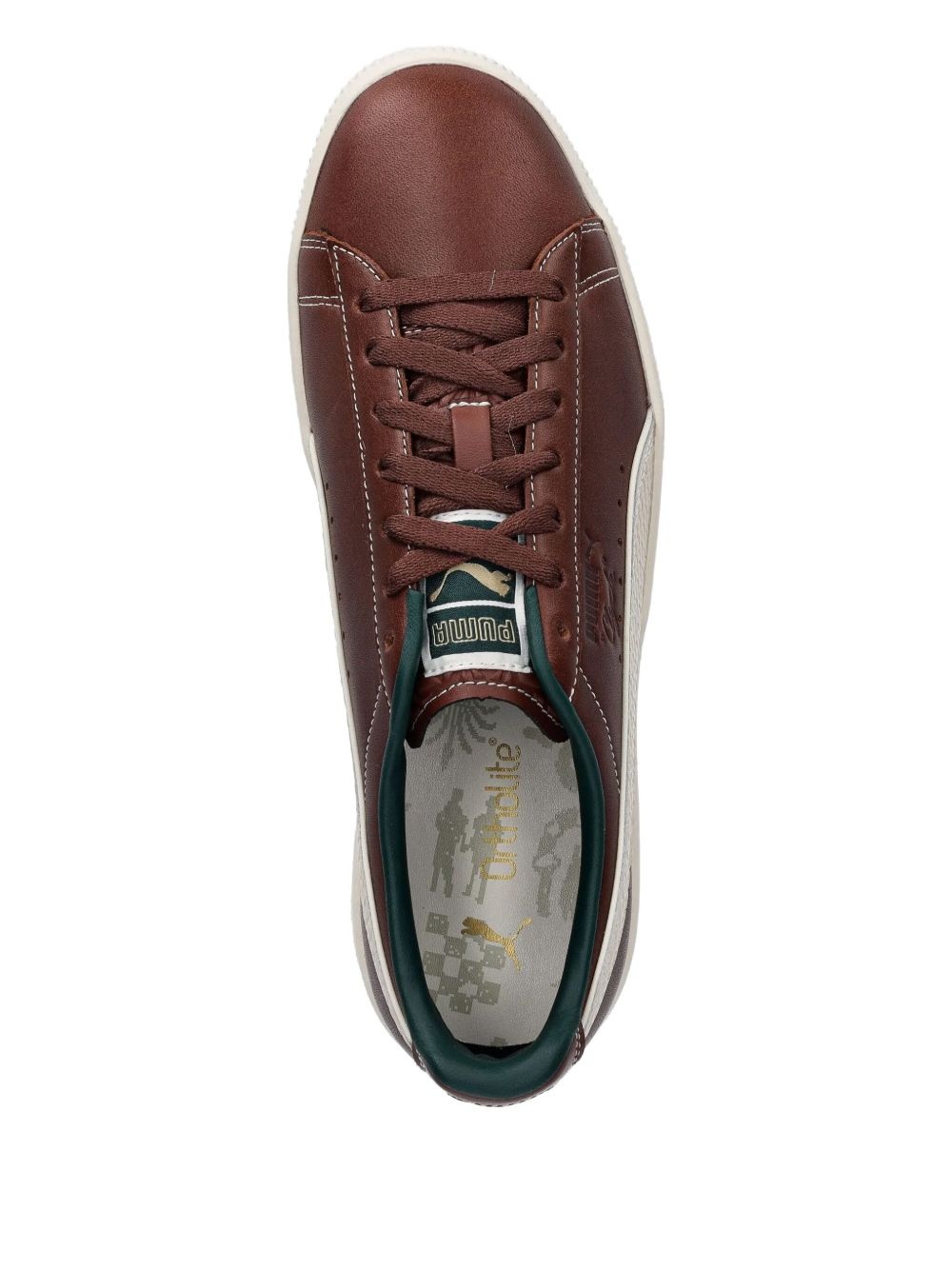 Clyde leather lace-up sneakers - 4