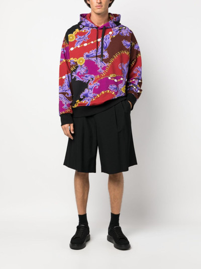 VERSACE JEANS COUTURE baroque-print cotton hoodie outlook