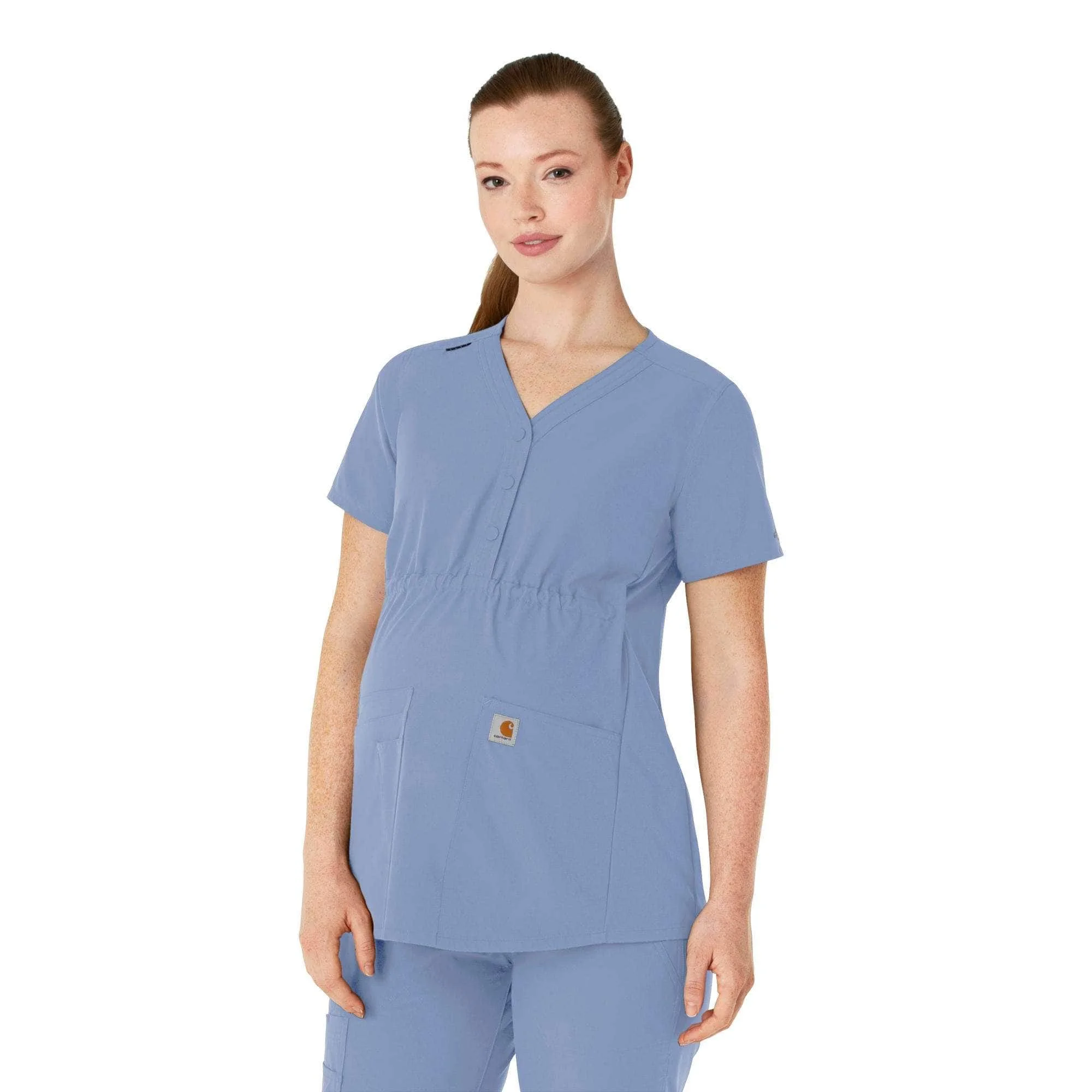 Women's Force Essentials Henley Maternity Scrub Top - 1