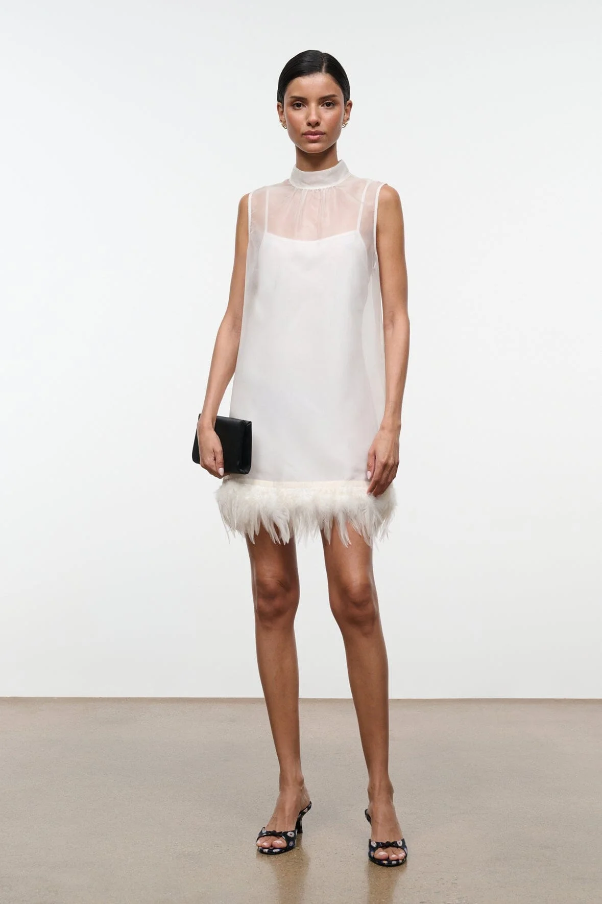 STAUD ALBEE MINI DRESS IVORY - 1
