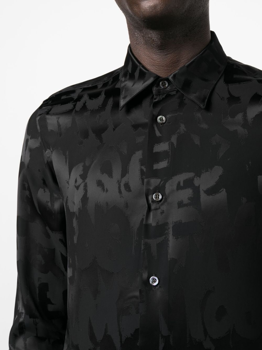 Graffiti logo-jacquard shirt - 5