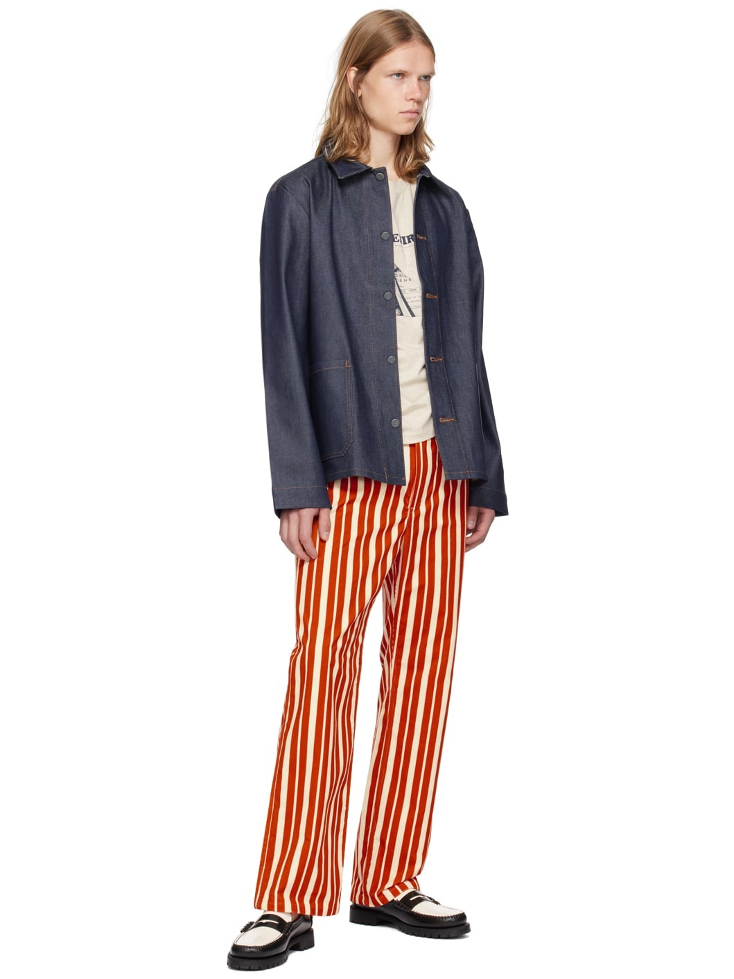 Orange & Off-White Tame Impala Edition Striped Trousers - 4