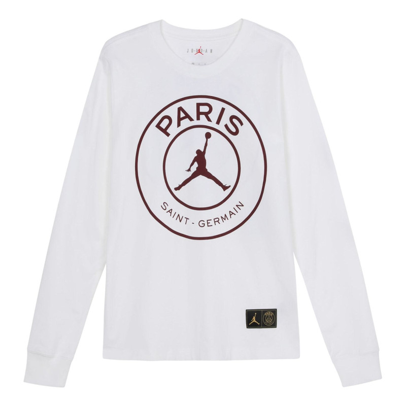 Air Jordan Paris Saint-Germain Printing Logo Long Sleeves White CK9782-100 - 1