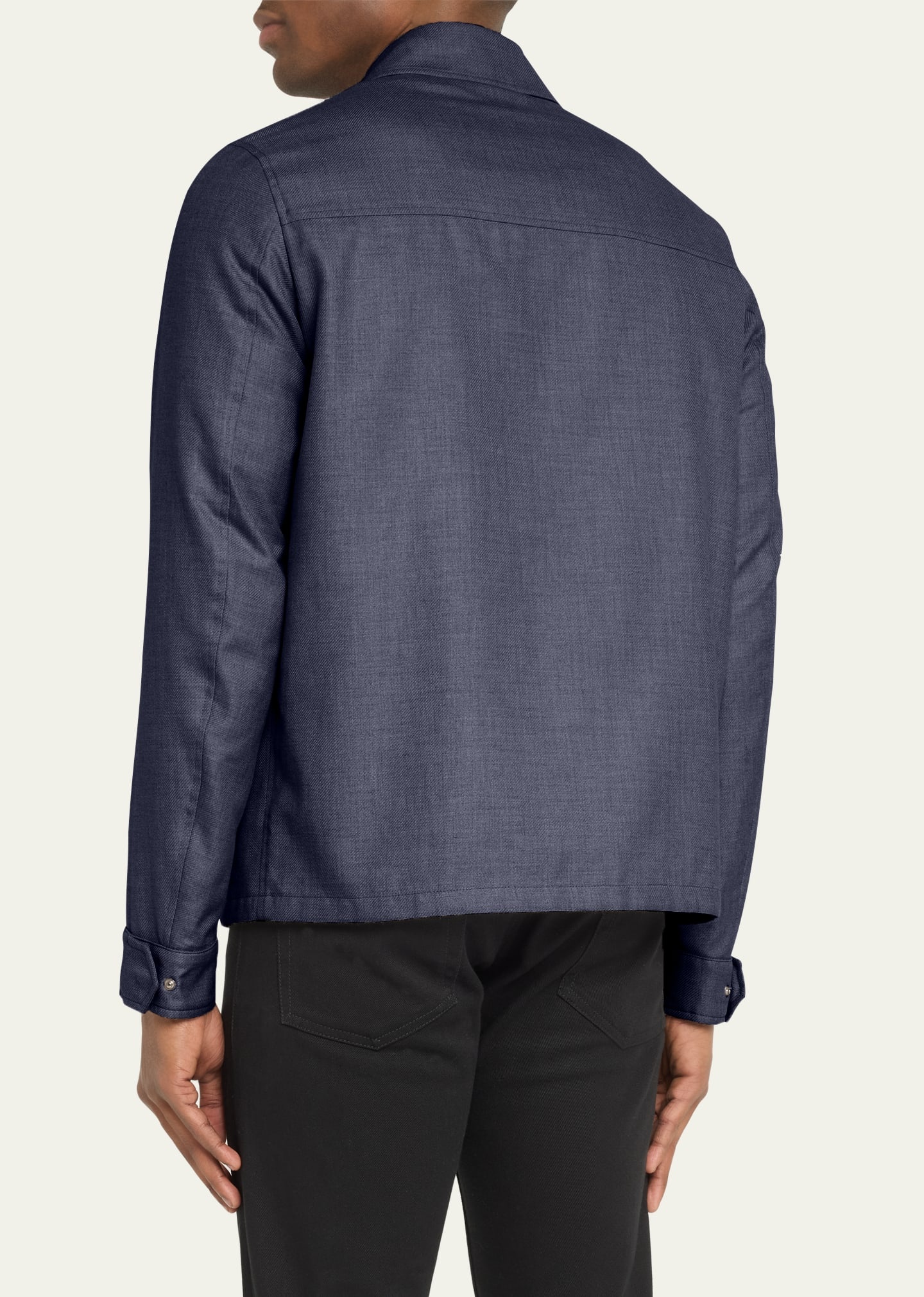 Men's Coated Cashmere-Blend Overshirt - 3
