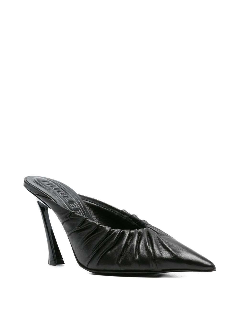 95mm Fang pleated pointed-toe mules - 2