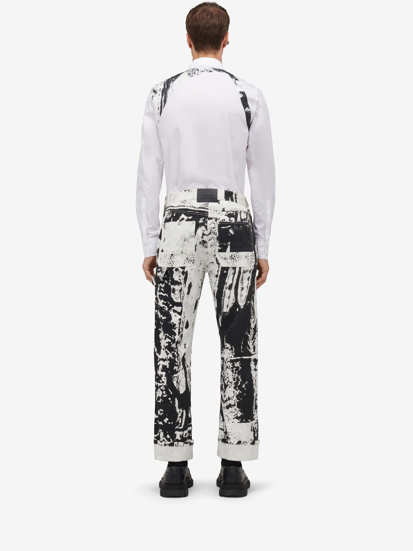 Men's Fold Workwear Jeans in Black/white - 4