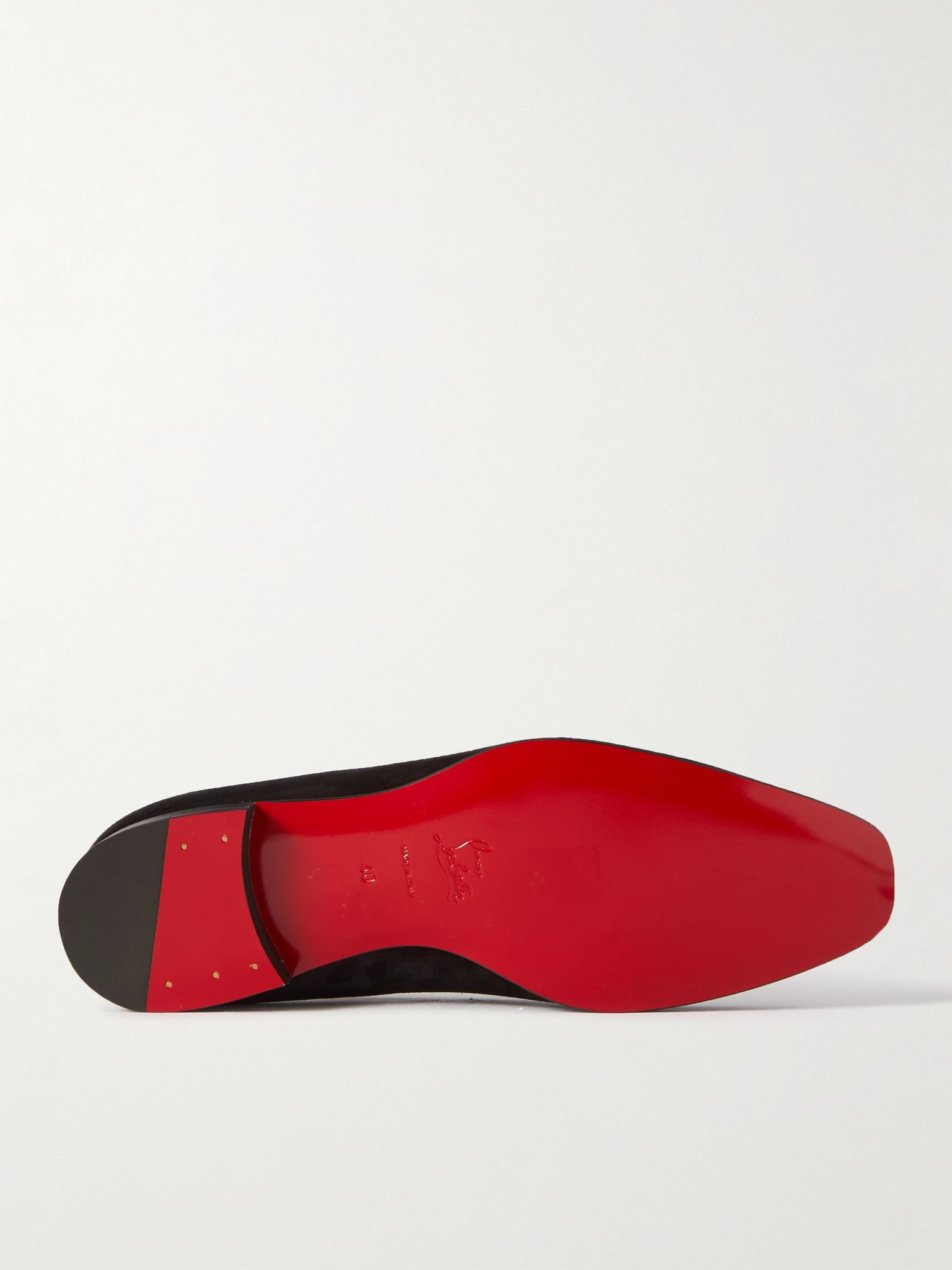 Dandelion Grosgrain-Trimmed Suede Loafers Black - 6