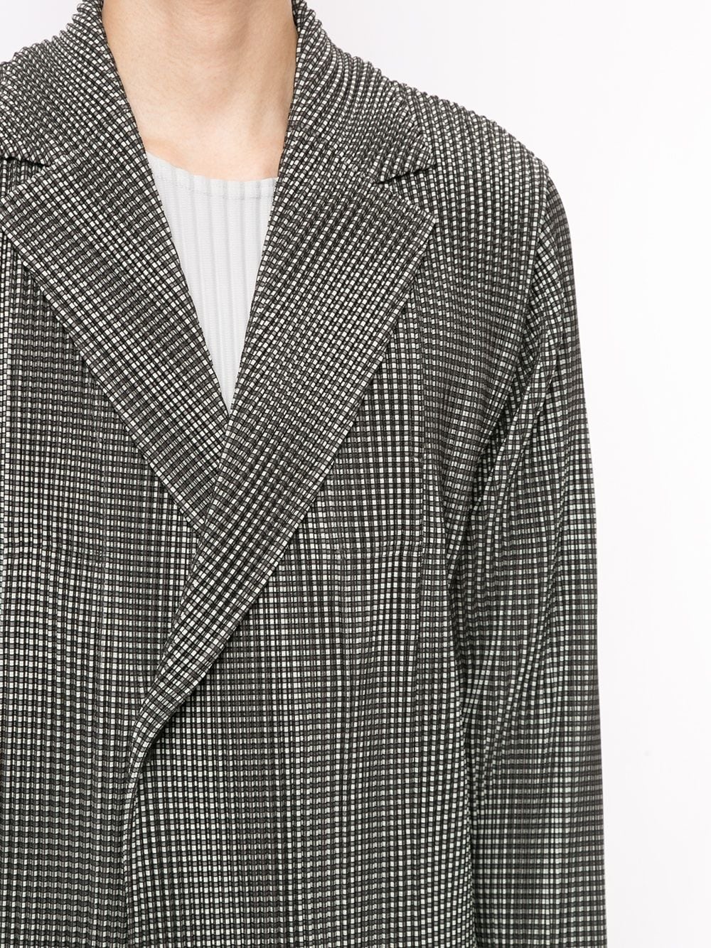 gingham wrap blazer - 5