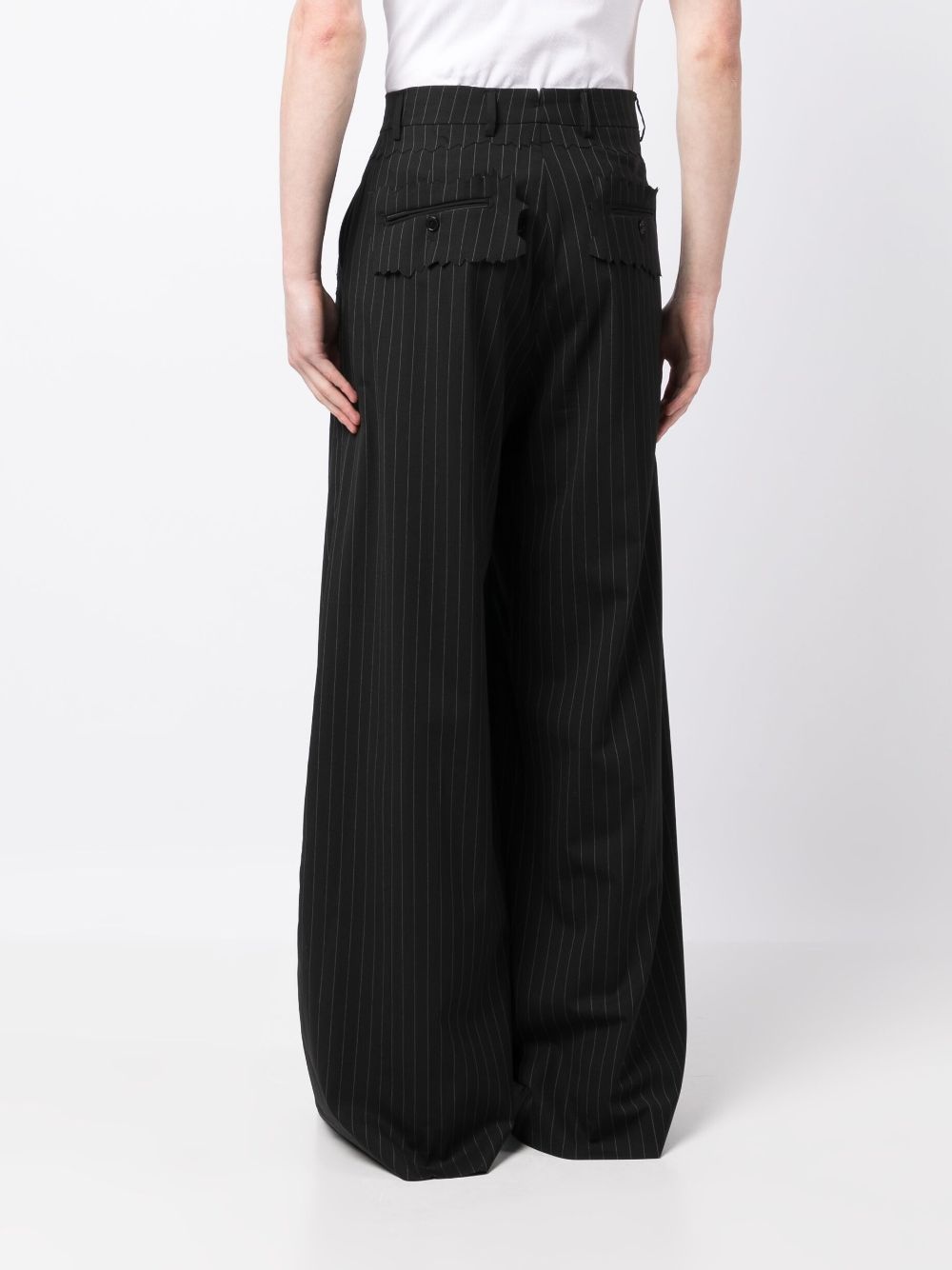 pinstripe wide-leg trousers - 4