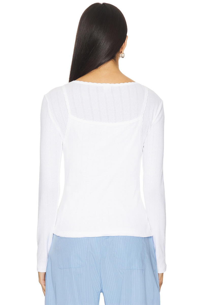 LESET Pointelle Layered Long Sleeve Top outlook