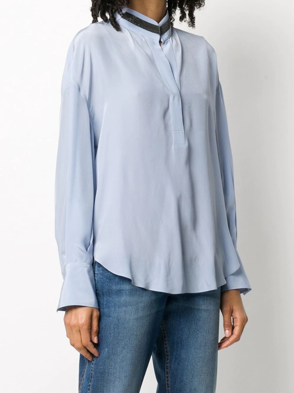 stand up collar blouse - 3