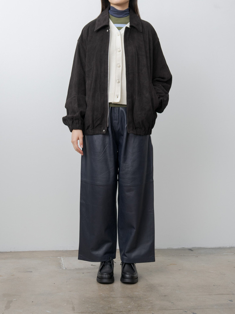 ssstein Suede Zip Short Jacket - Dark Brown outlook