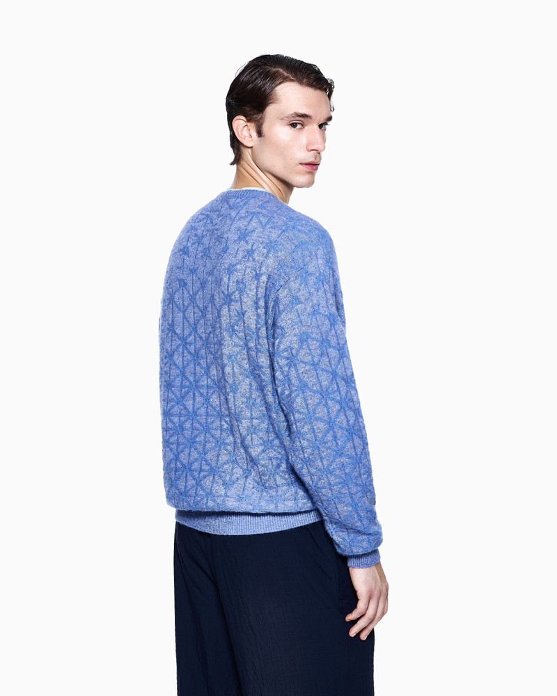 CREW-NECK JUMPER IN JACQUARD VIRGIN WOOL AND CASHMERE 3
