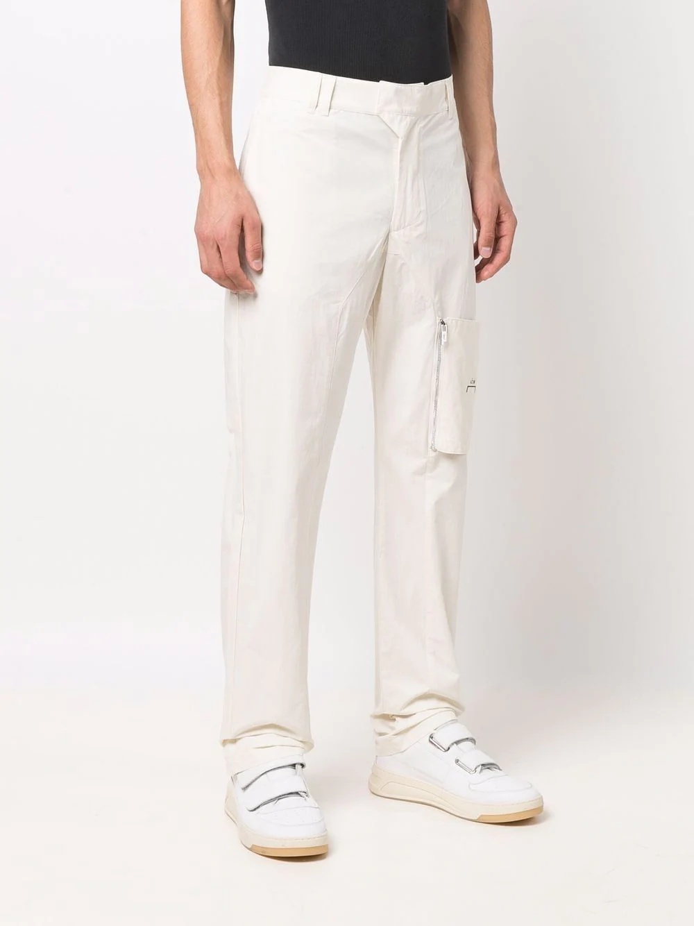 straight-leg cotton trousers - 3