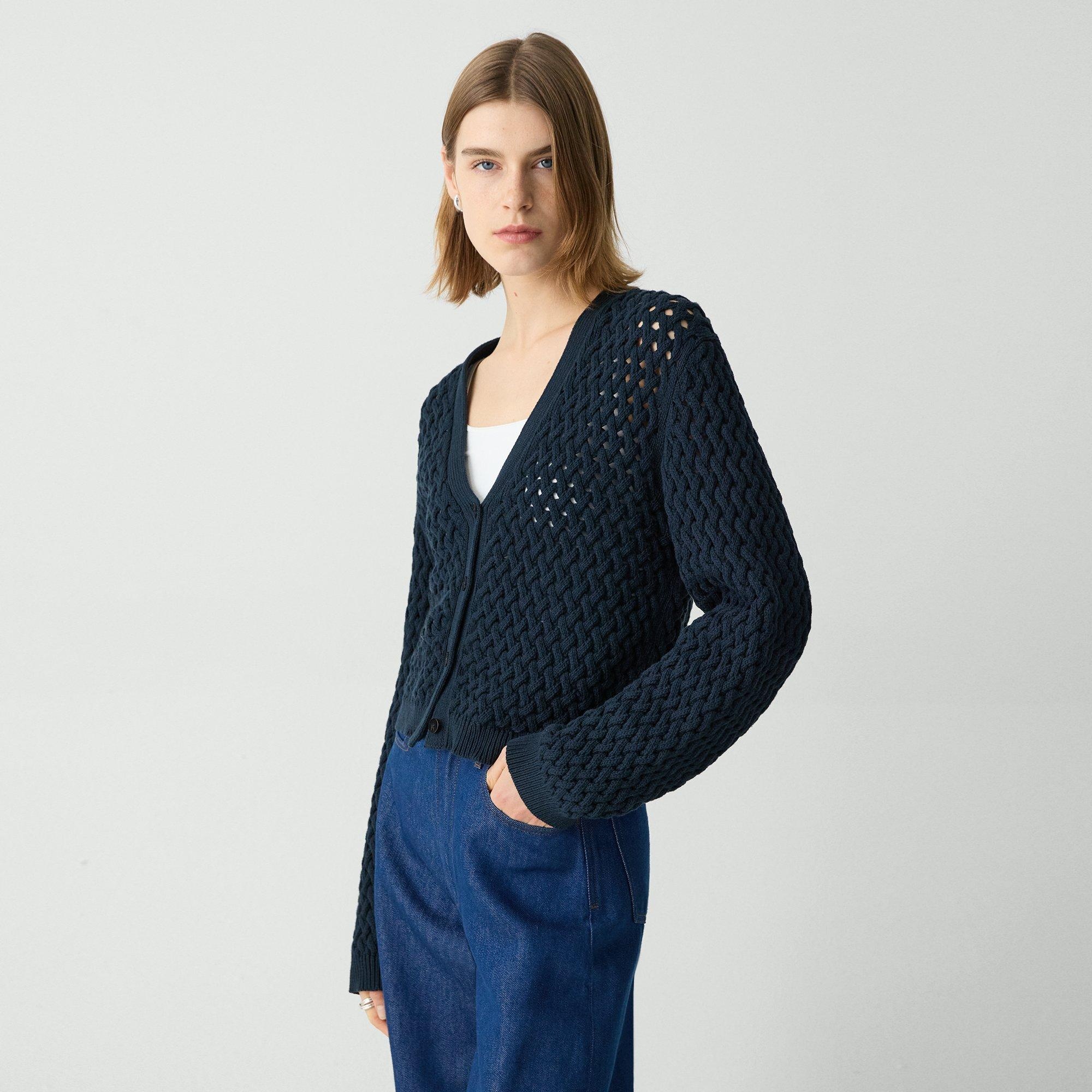 Cable-Knit Cardigan in Rounded Cotton - 3