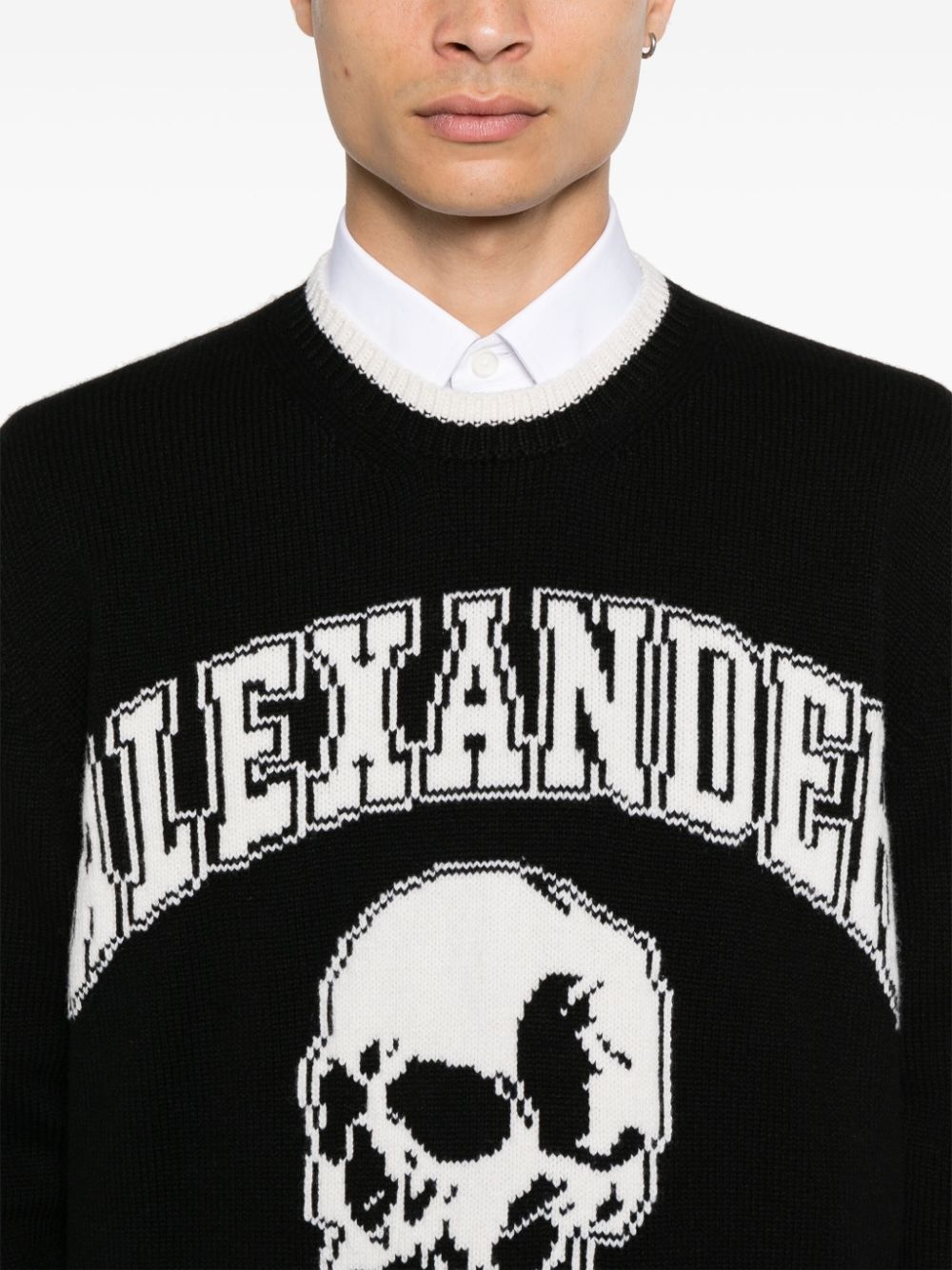 logo-print wool jumper - 5