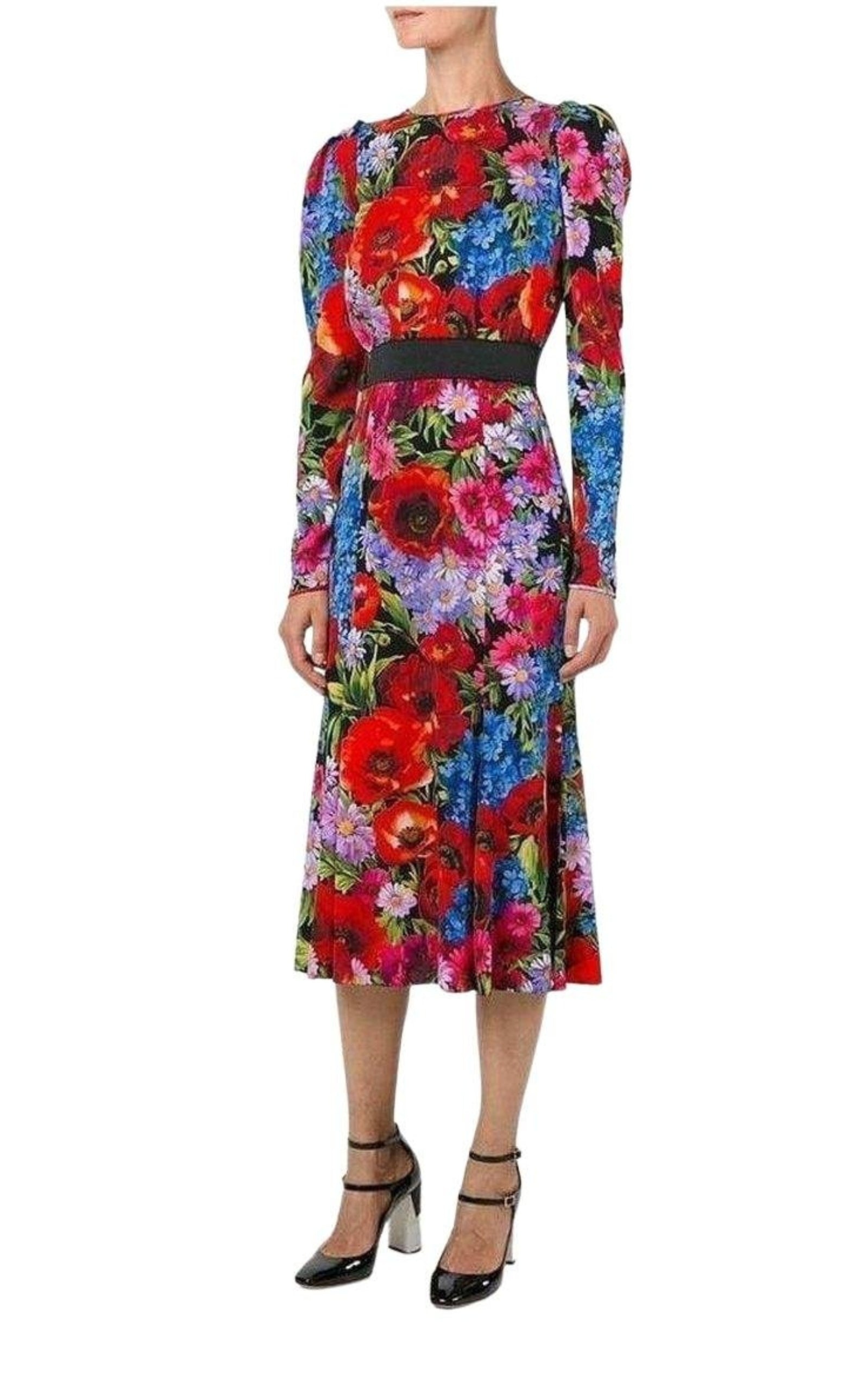 Floral Print Silk Dress - 2