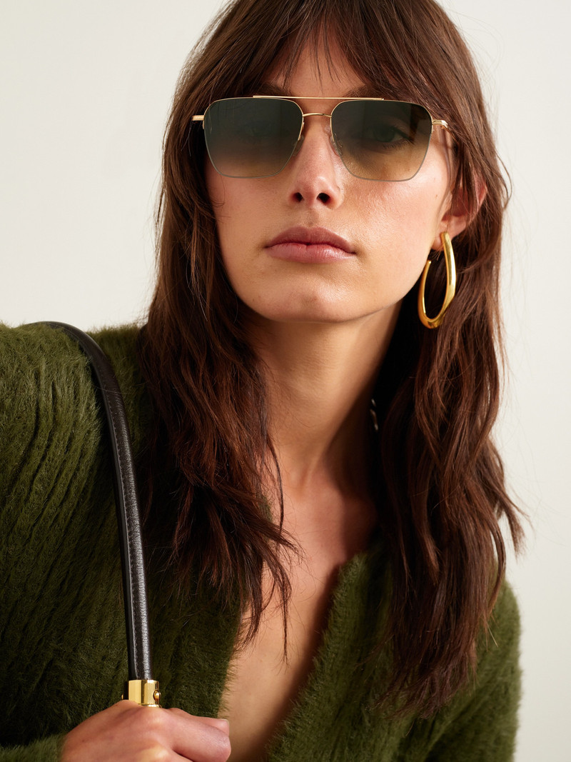 BARTON PERREIRA Armstrong Aviator-style Gold-tone Titanium Sunglasses outlook