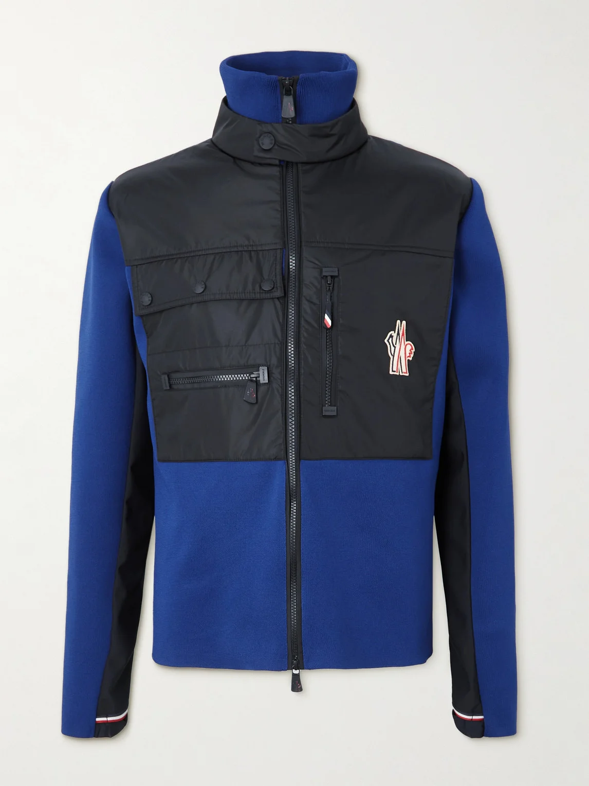 Logo-Appliquéd Fleece and Tech-Jersey Zip-Up Jacket - 1