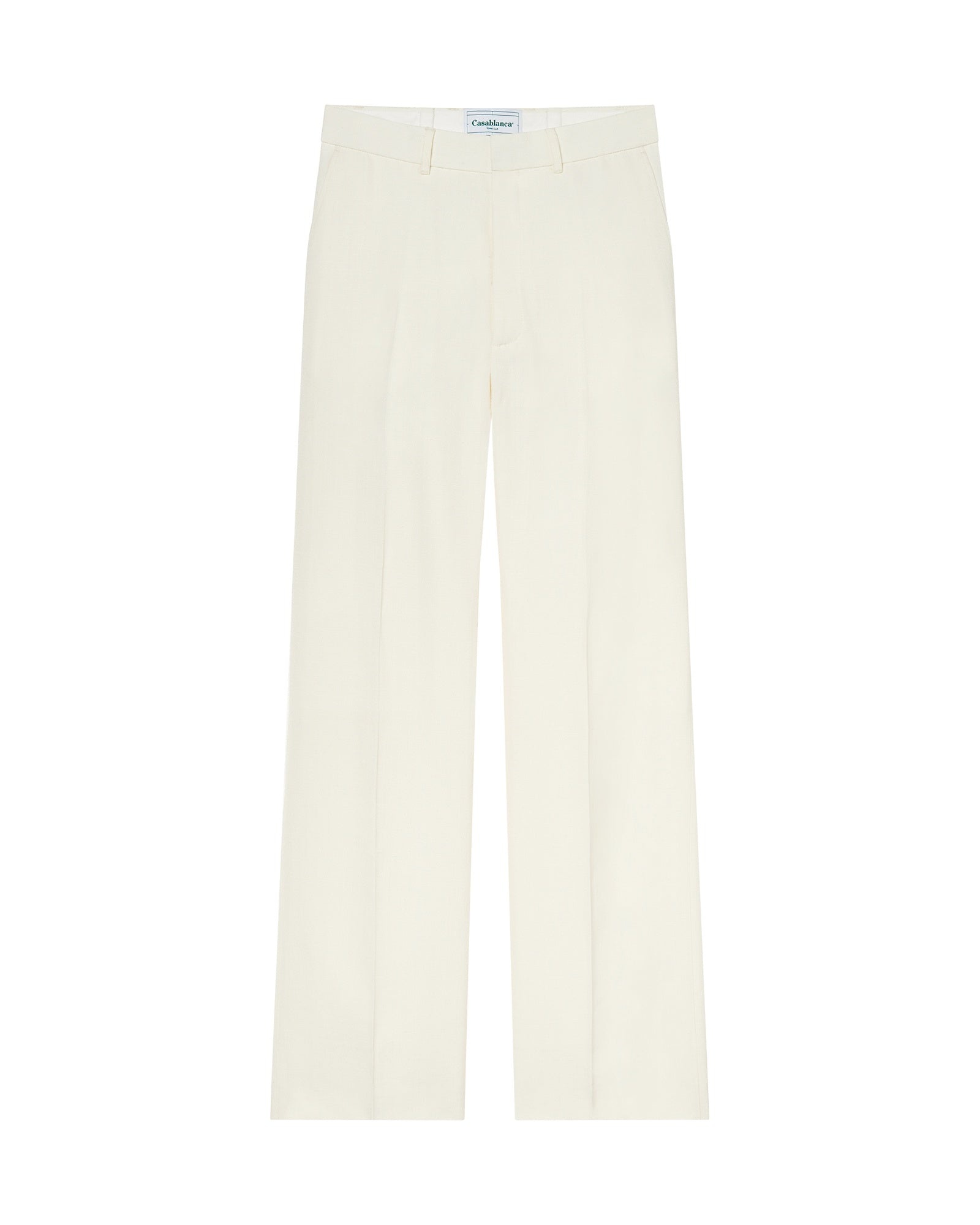 Off-White Silk Suiting Wide Leg Trousers - 1