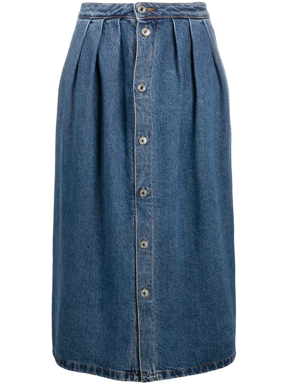 button-front denim midi-skirt - 1