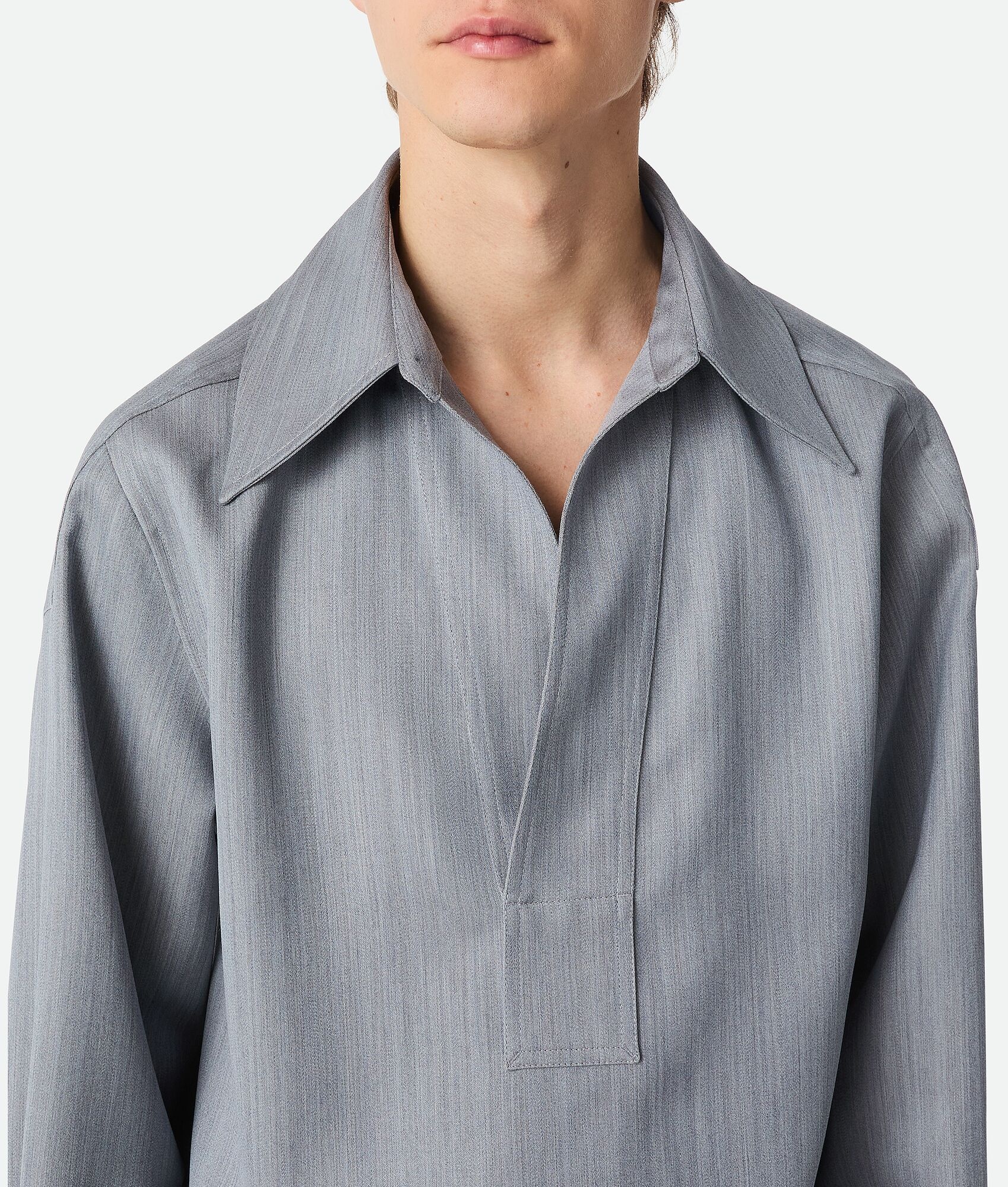 Wool Subtle Chevron Shirt - 4