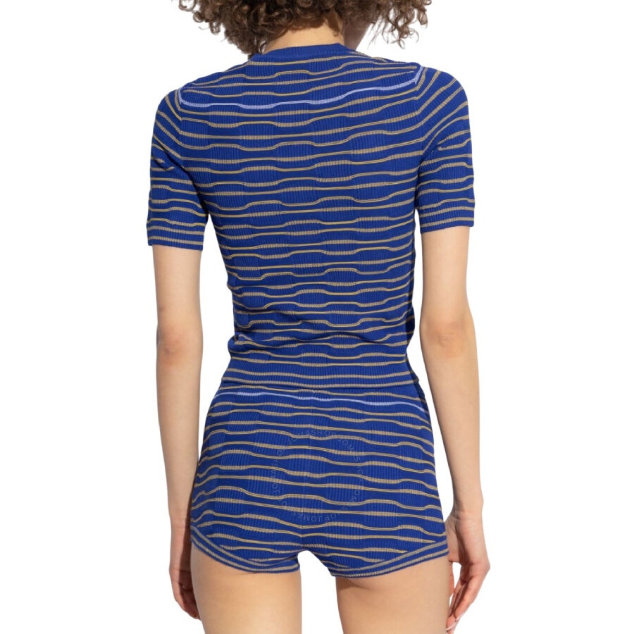 Burberry Striped Cotton Blend Cropped Top - 2