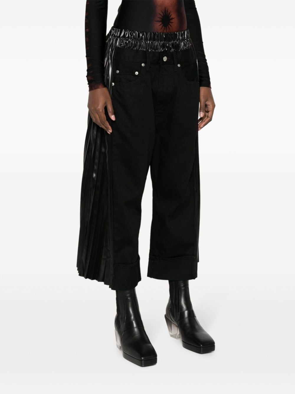 high-waisted cropped trousers - 5