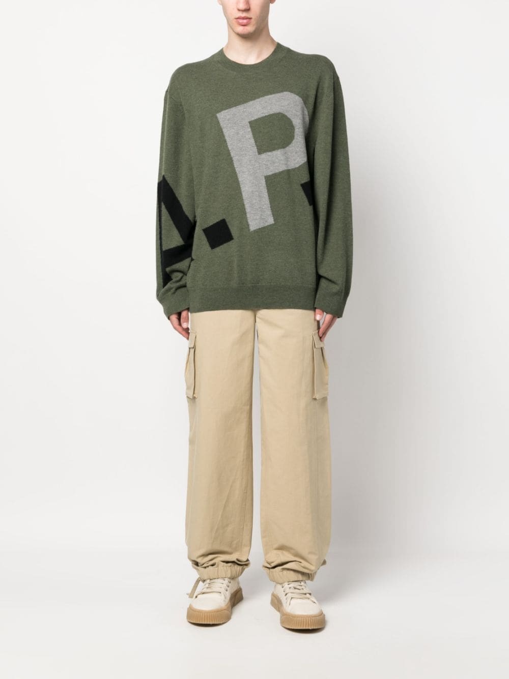 logo-intarsia merino-wool sweatshirt - 2
