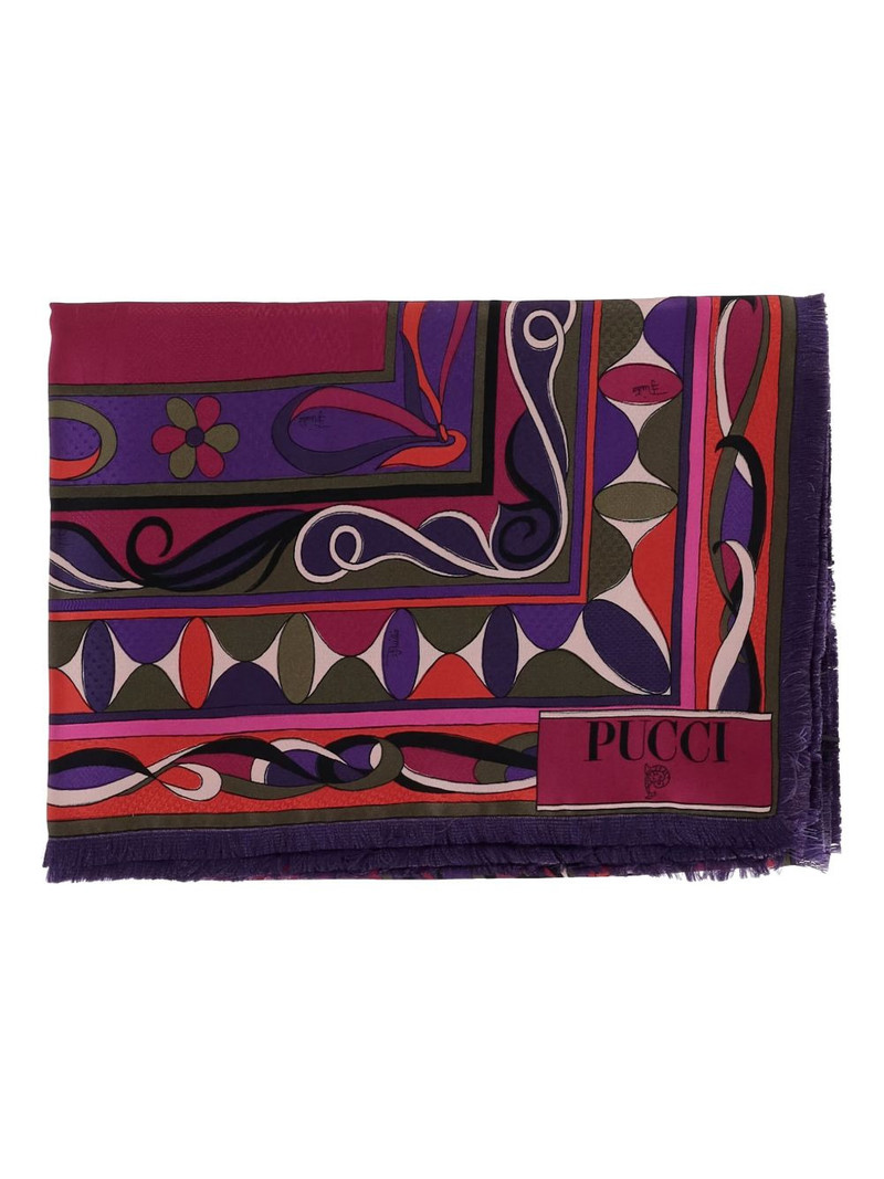 PUCCI geometric-print frayed scarf outlook