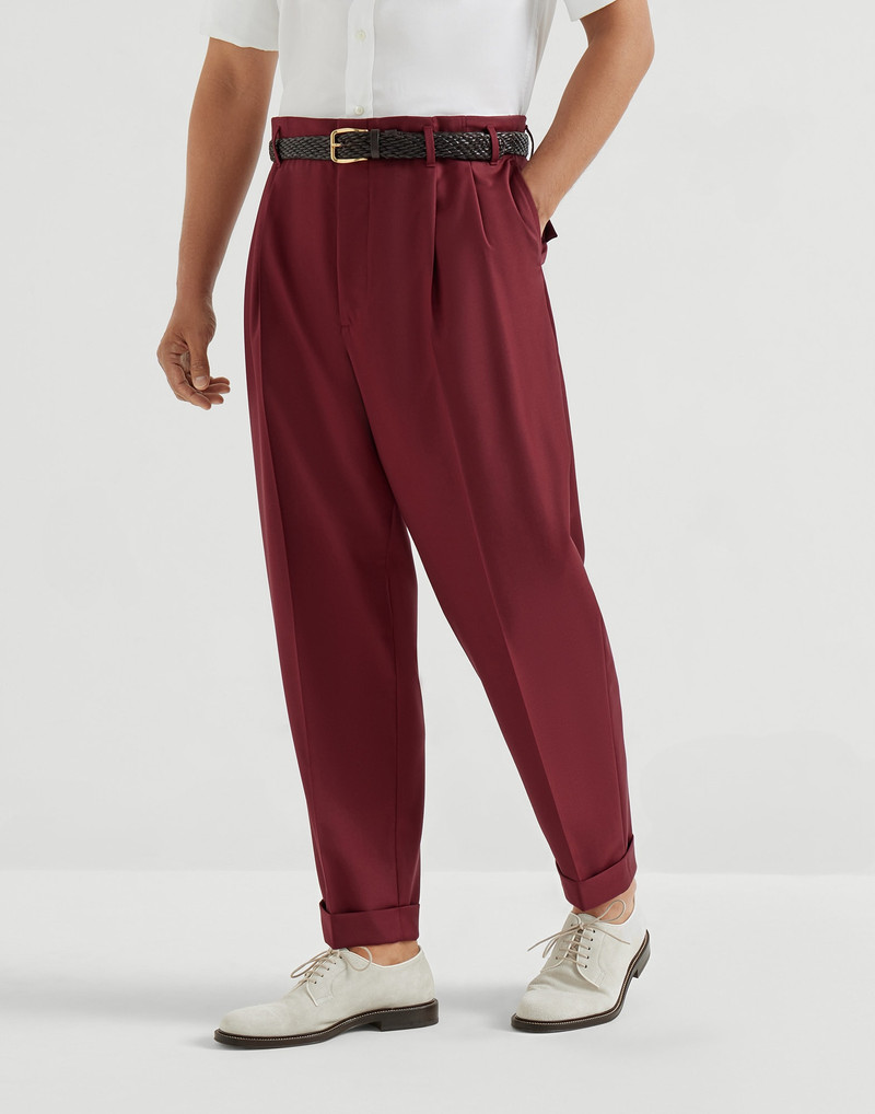 Virgin wool batavia trousers with double pleats 1
