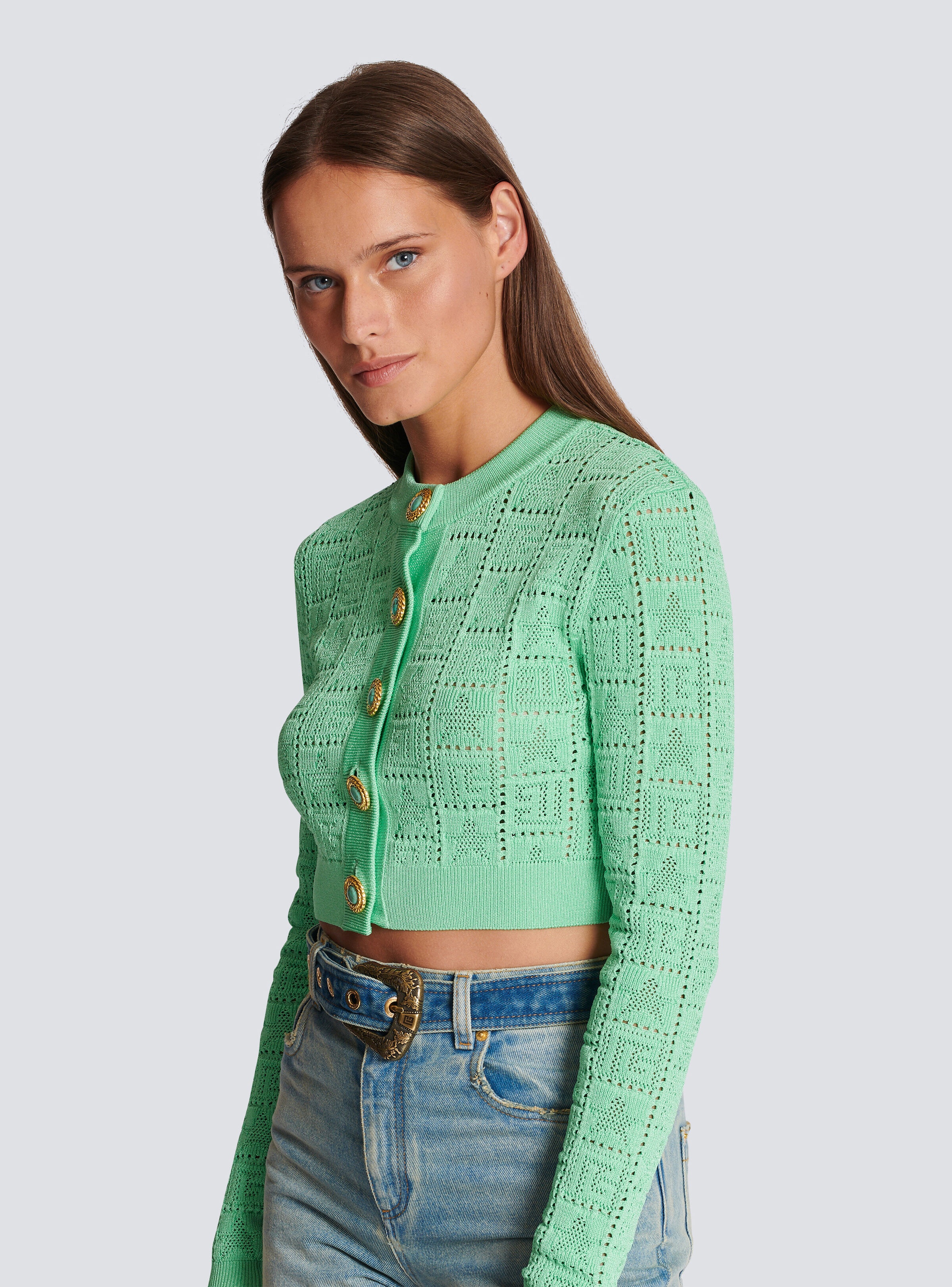 Monogram knit cardigan - 6