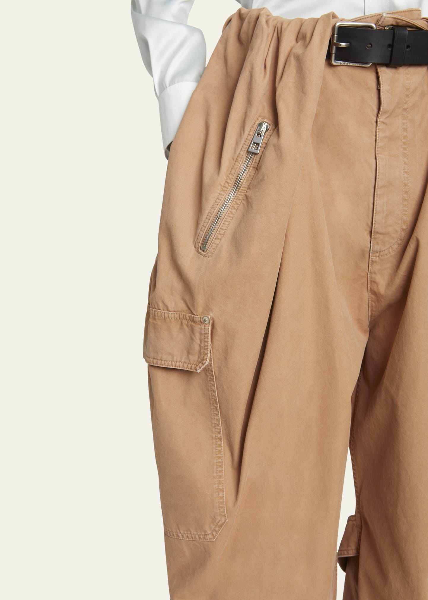 Oversized Balloon-Leg Cargo Trousers - 5