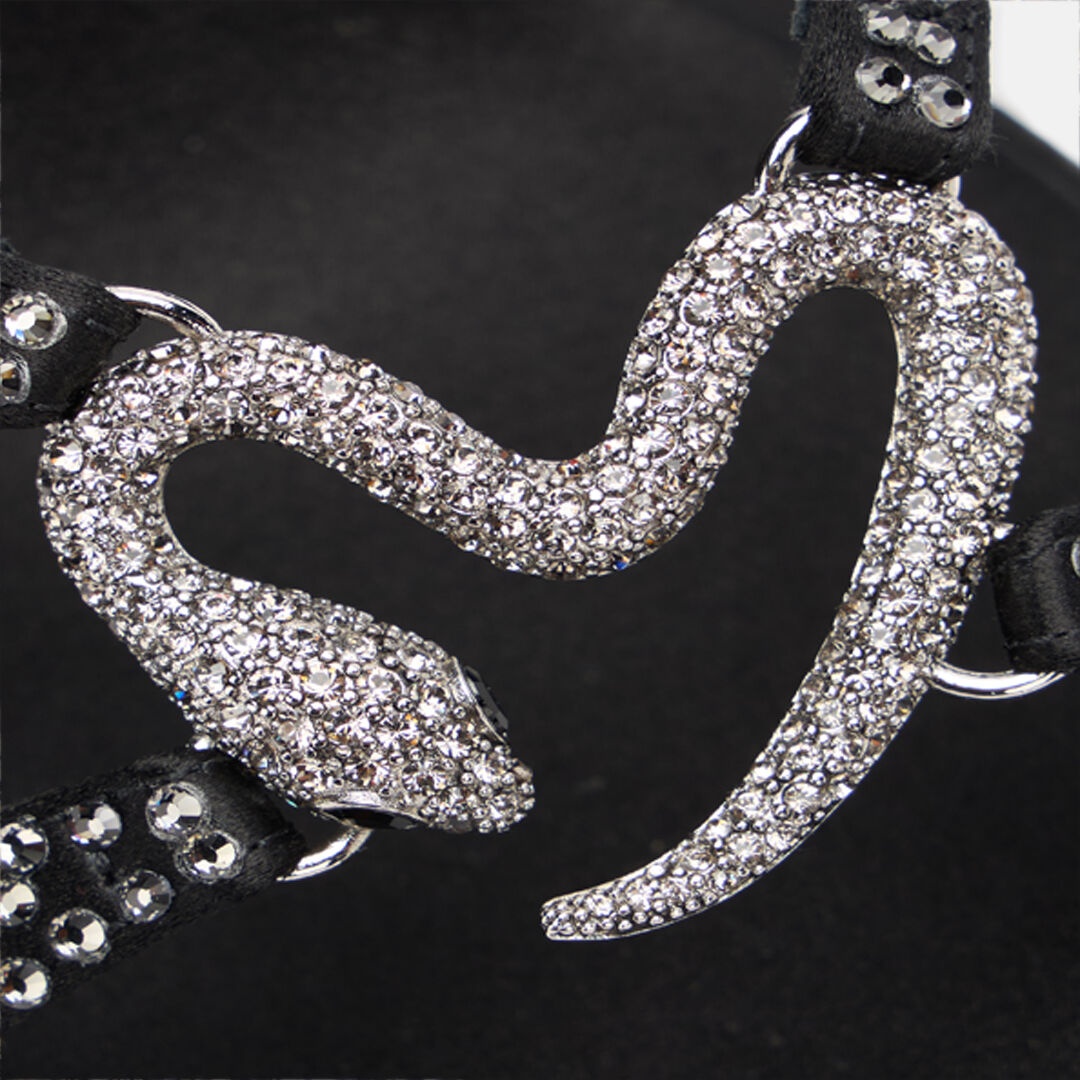 Sandals With Rhinestones And Bejeweled Snake - 4