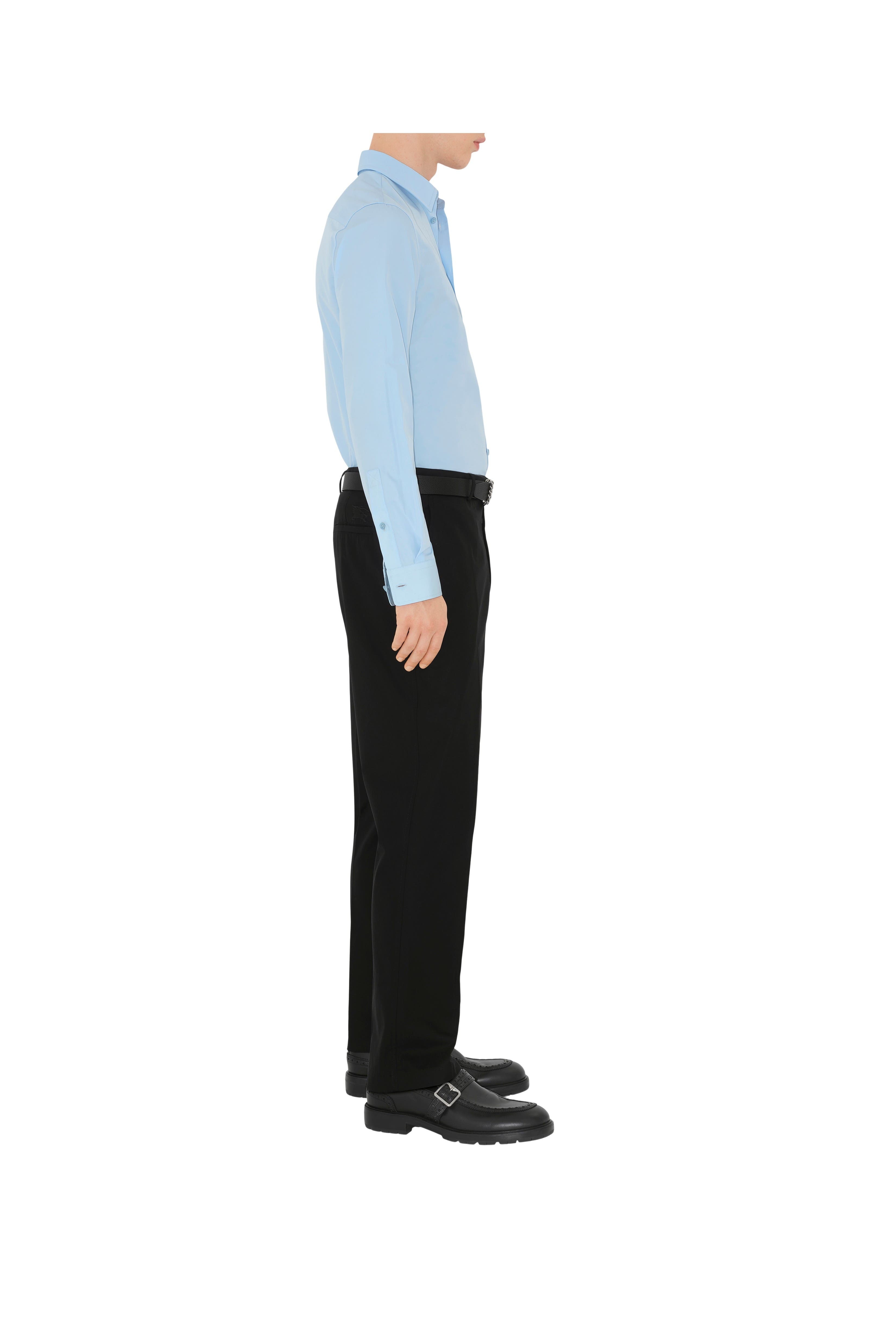 burberry Slim Fit Cotton Poplin Formal Shirt in Neptune Blue at Nordstrom - 3