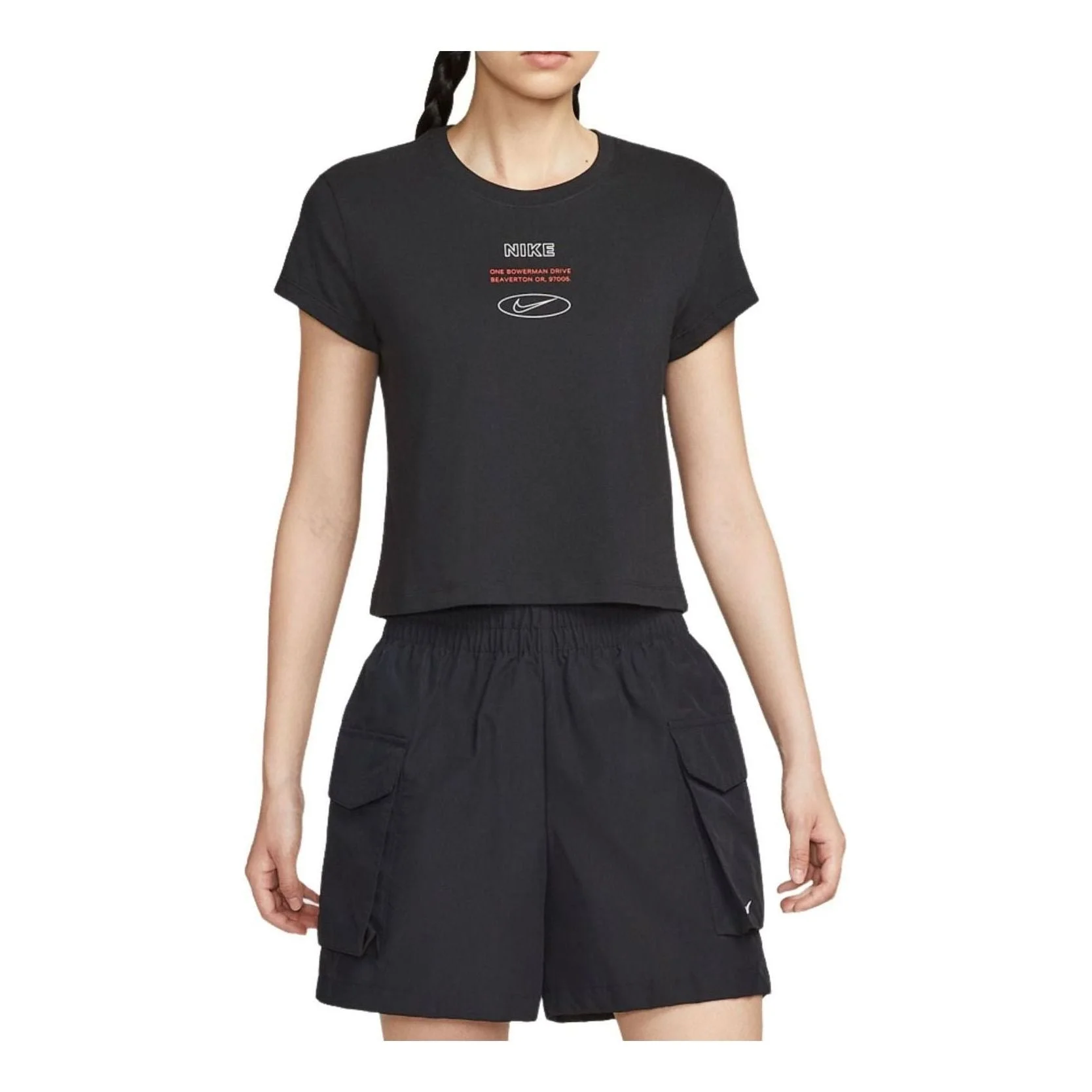 (WMNS) Nike Sportswear graphic T-shirt 'Black' IH8507-010 - 1