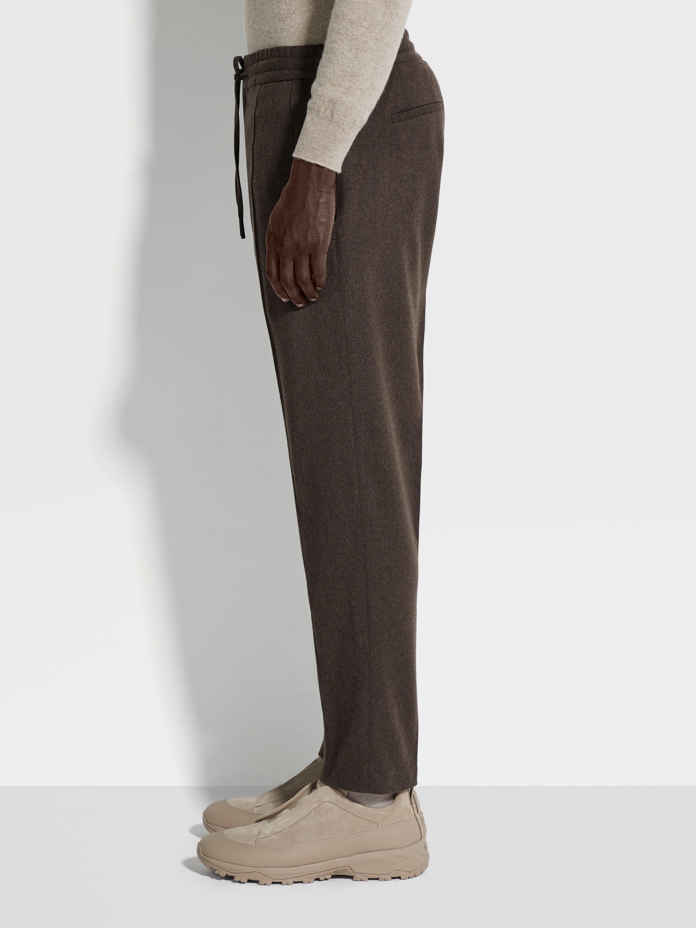 DARK BROWN 15MILMIL15 WOOL JOGGERS - 4