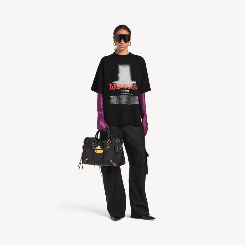 BALENCIAGA Women's The Door Oversized T-shirt in Black outlook