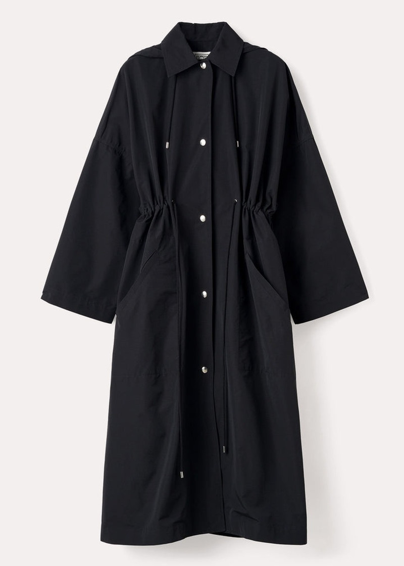 TOTEME Hooded drawstring parka black - 7520636600484 | REVERSIBLE