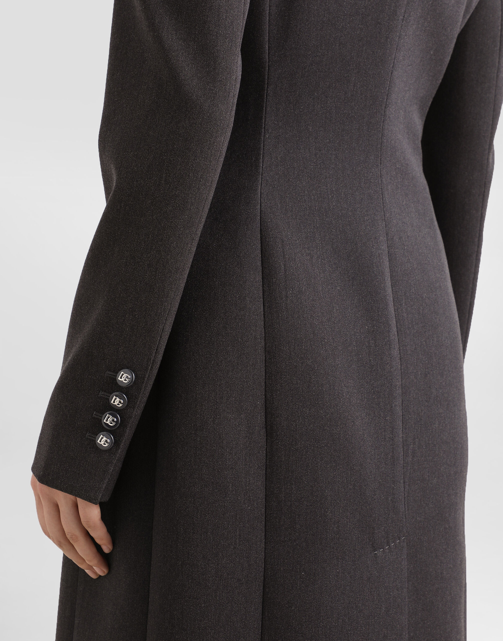 Double-breasted wool coat with DG-branded buttons - 5
