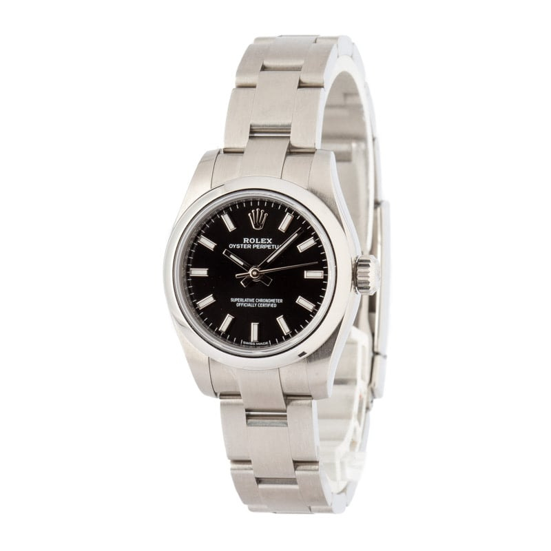 Ladies Rolex Oyster Perpetual 26 Ref 176200 Black Dial - 2
