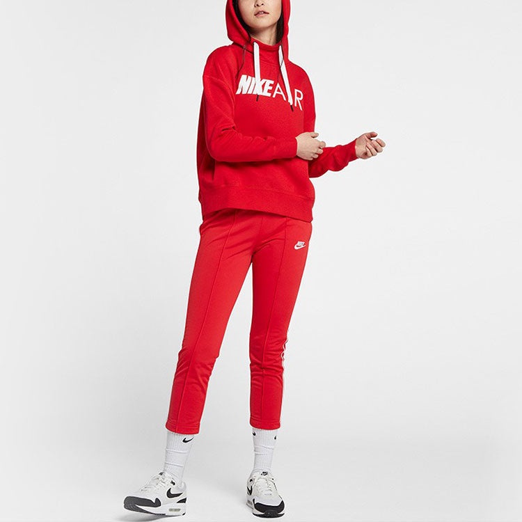 (WMNS) Nike Alphabet Printing Knit Hoodie Red AR3655-657 - 3