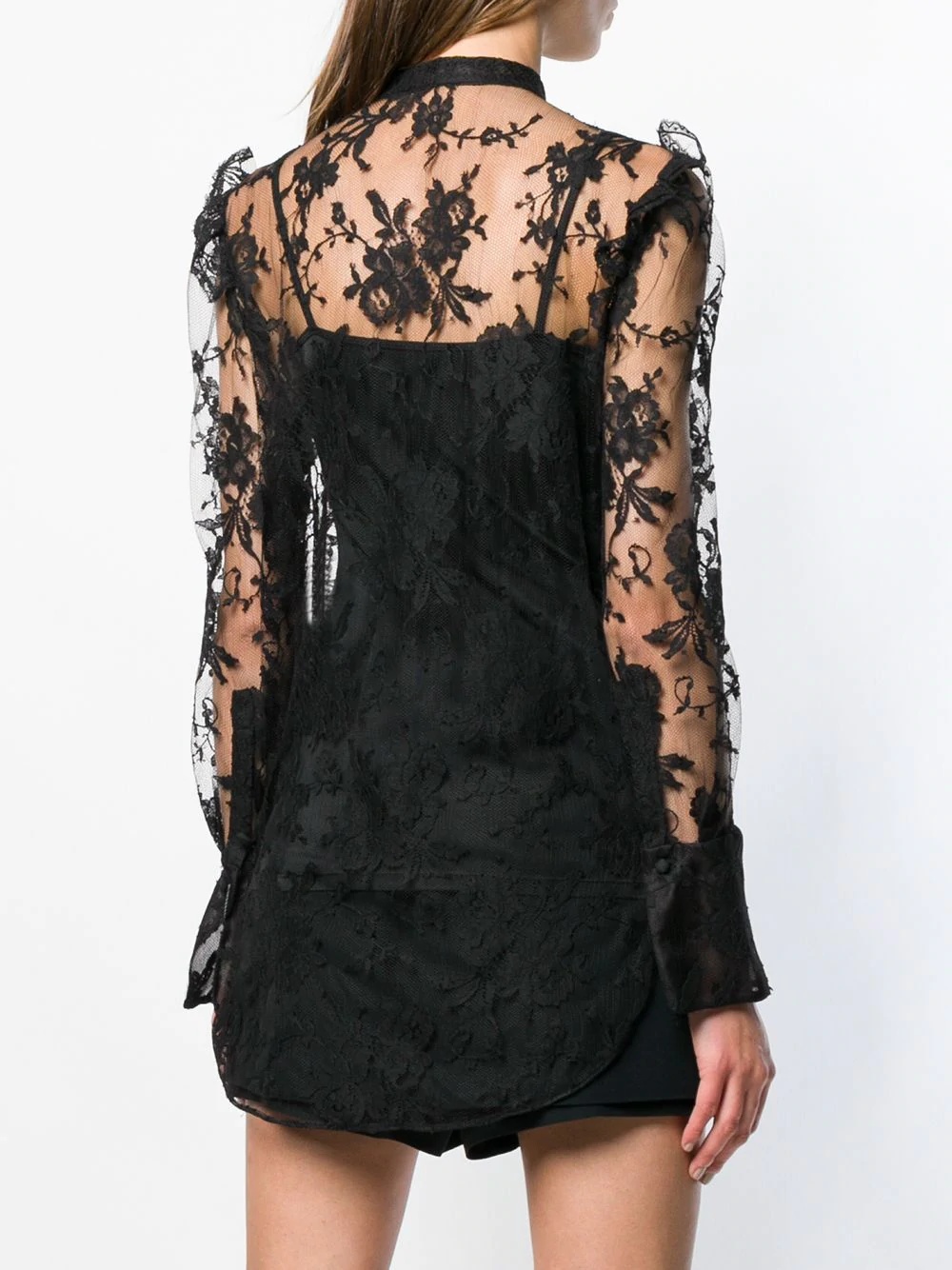 sheer lace shirt - 4