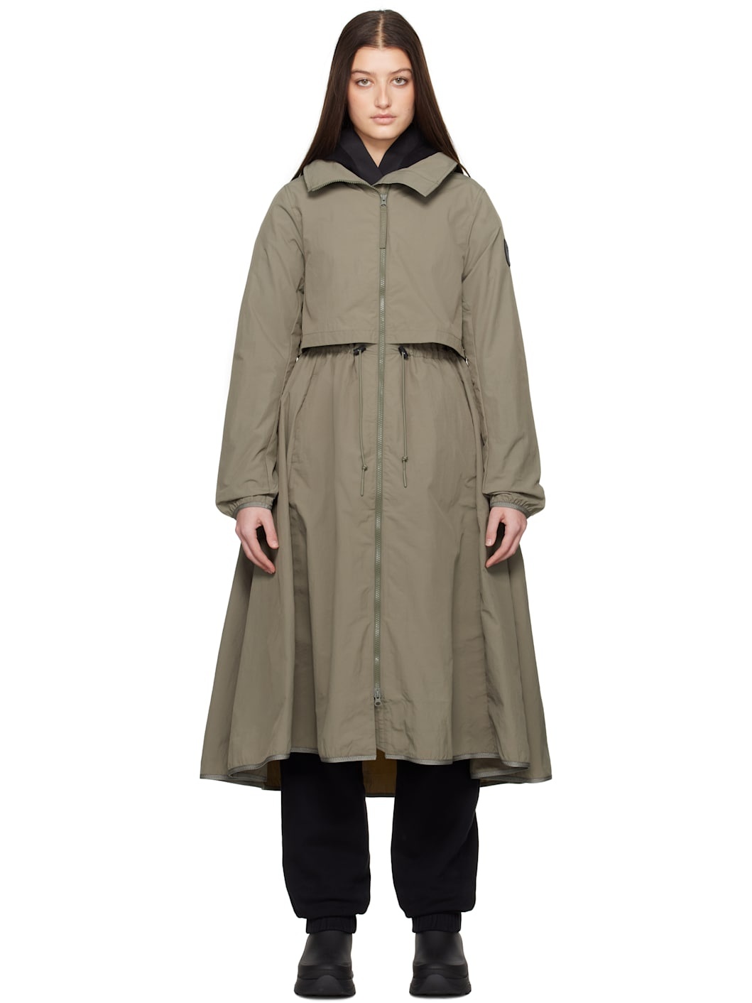 Khaki 'Black Label' Sinclair Long Coat - 1