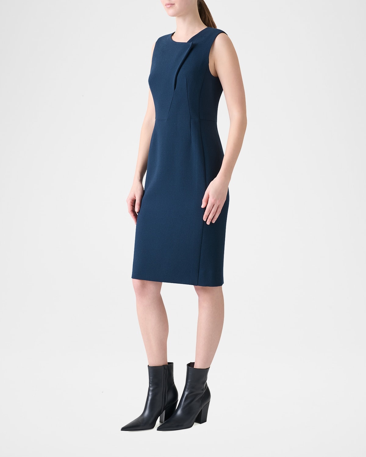 Double-Face Wool Crepe Sheath Dress - 4