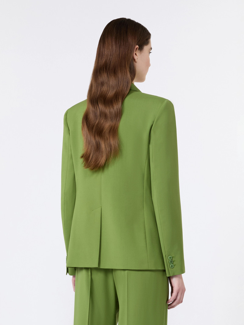 LAMINE Single-breasted stretch wool blazer - GREEN 4