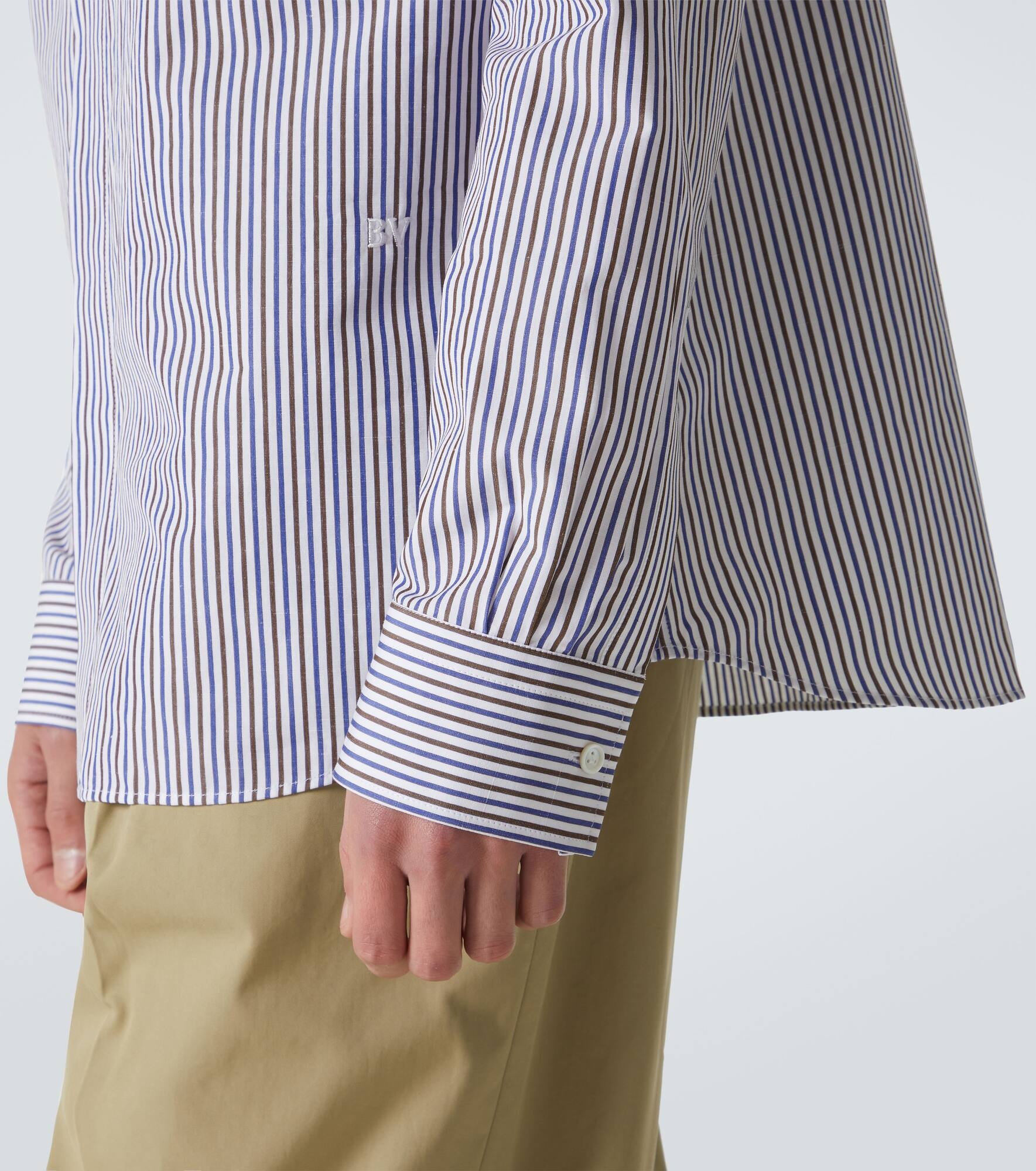 Striped cotton and linen shirt - 6